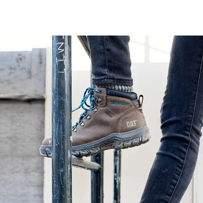 Cat Footwear Women's Mae Waterproof Steel Toe Work Boot, Bay Leaf, 11