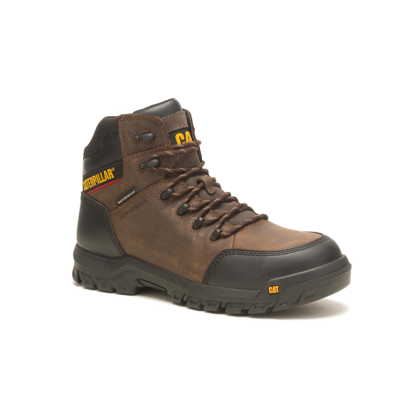 Cat Footwear Men's Resorption Composite Toe Waterproof Industrial Boot, Seal Brown, 10 Wide