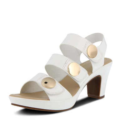 PATRIZIA Spring Step Triodee Sandals for Women - Ladies Casual Platform Sandal with Adjustable Straps- Slip-On Womens Sandals for Formal Event, Outdoor Party - White EU 36 M/US 5.5-6