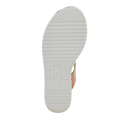 Spring Step L'Artiste Women's NAOMI-MONARCH Comfortable Butterfly Slide Sandals | Hand-Painted Leather Flowers, Hook and Loop Closure Tan Multi EU 38 / US 7.5-8