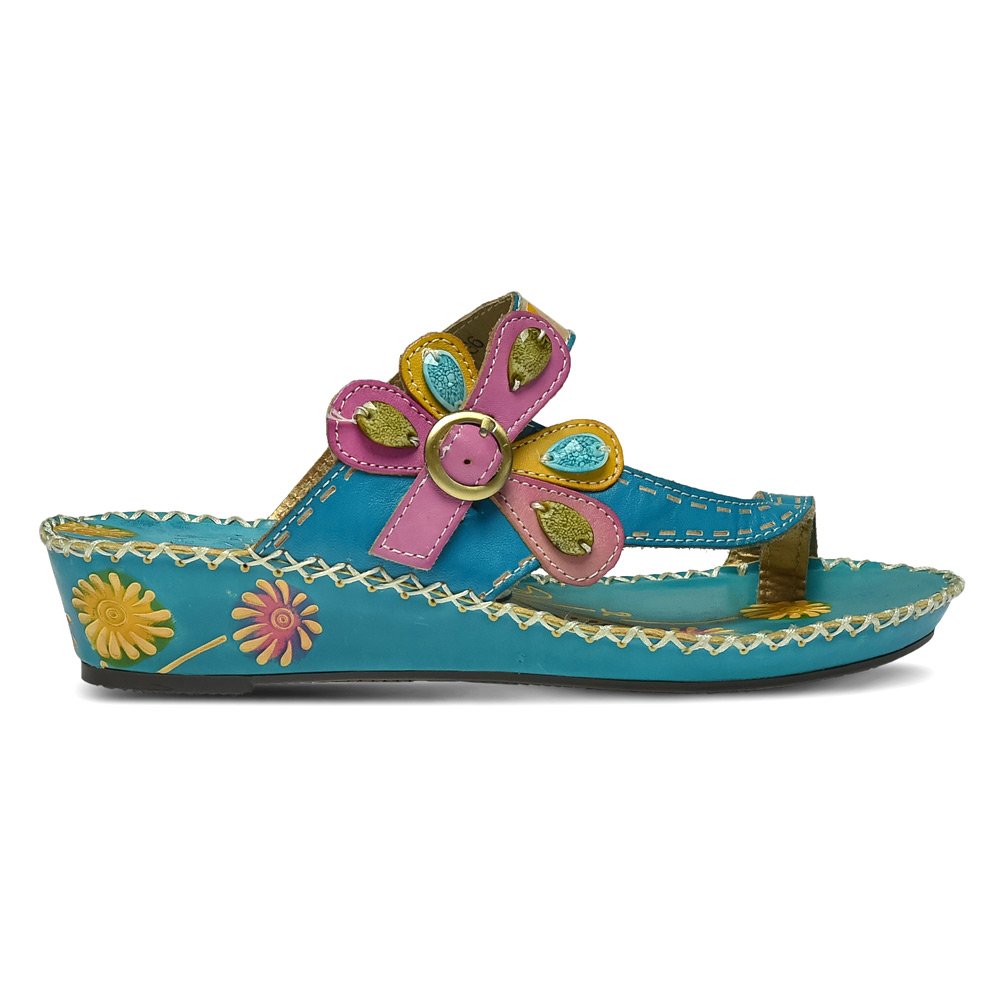 Spring Step L`Artiste Women's Santorini Slide Sandal Turquoise EU 42 / US 10.5-11