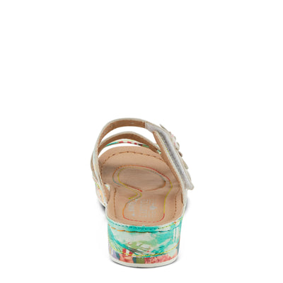 Spring Step L'Artiste Women's CAIMANALA Floral Slide Sandals with Adjustable Closure Mint Green Multi EU 37 / US 6.5-7