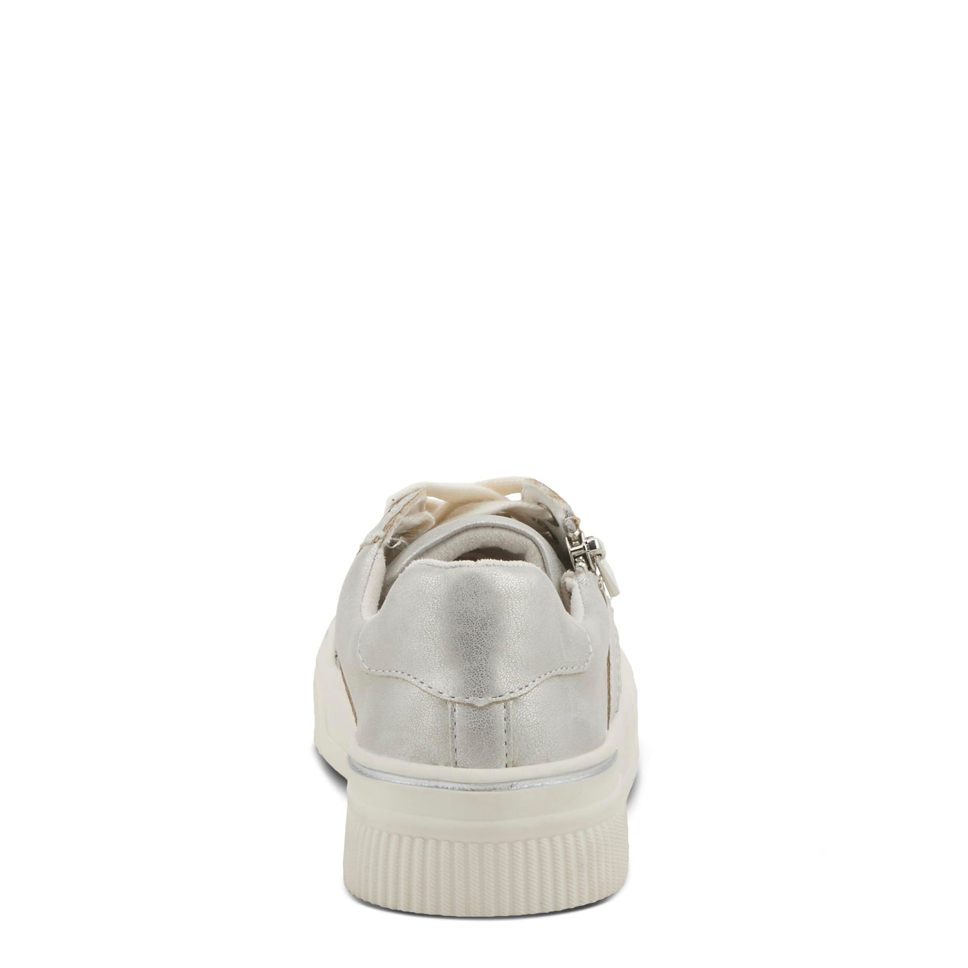 PATRIZIA Women's DARAH Fashion Sneakers with Functional Zipper, Lace Keeper, and Comfortable Fit Silver EU 37 / US 6.5-7
