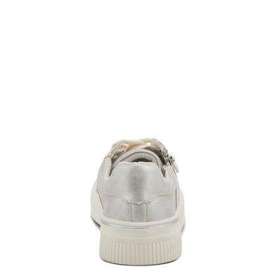 PATRIZIA Women's DARAH Fashion Sneakers with Functional Zipper, Lace Keeper, and Comfortable Fit Silver EU 37 / US 6.5-7