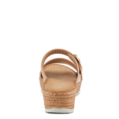 PATRIZIA Women's SHARONDA Asymmetrical Slide Wedge Sandals Blush Metallic EU 38 / US 7.5-8