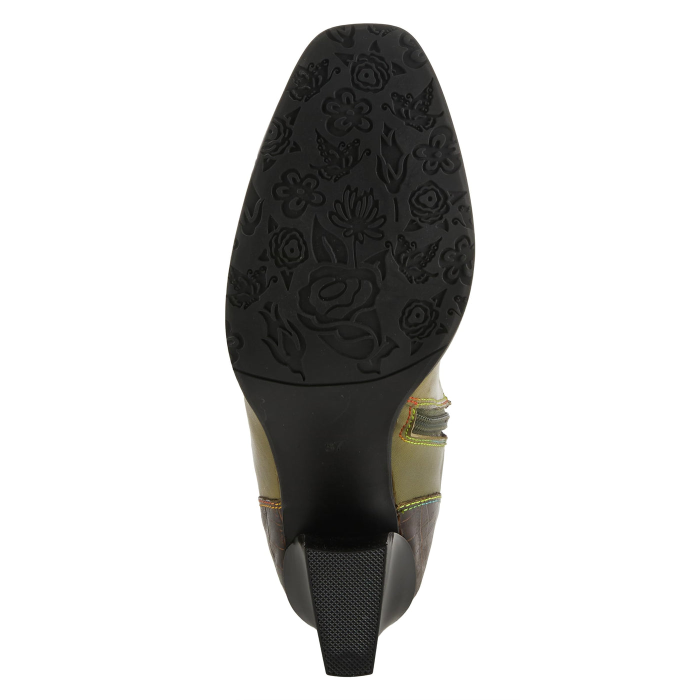Spring Step L'Artiste Women's Happytime Leather Bootie Olive Multi EU 41 / US 9.5-10