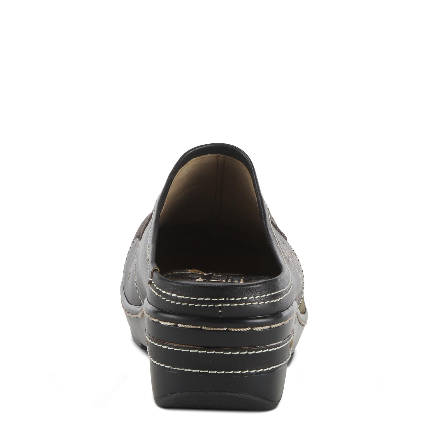 Spring Step L'Artiste Women's Woodside Leather Open Back Clog Black Multi EU 41 / US 9.5-10