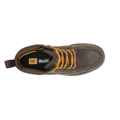 Cat Footwear Calibrate Steel Toe Construction Boot, Mens Leather Brown, 12 Wide