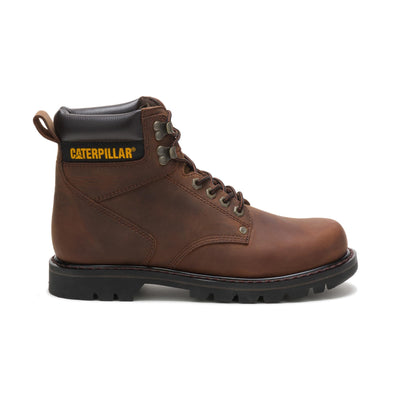 CAT Men's Second Shift Soft Toe Work Boot, Dark Brown, 7.5