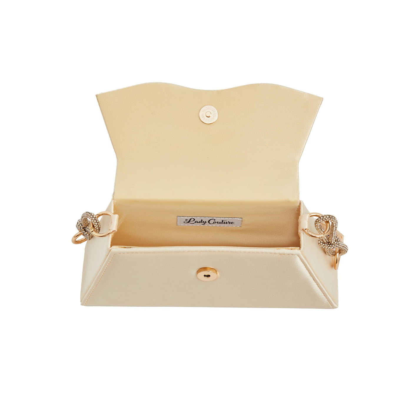 Lady Couture AMY Rhinestone Bow Handbag, Gold