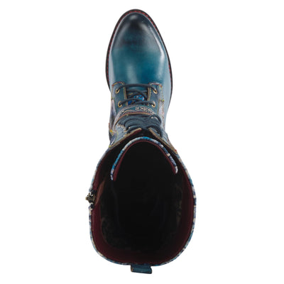 Spring Step L'Artiste Women's Vaneyck Leather Tall Boot Blue Multi EU 41 / US 9.5-10