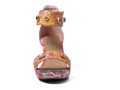 L'Artiste by Spring Step Women's Jewell Sandals, Red Multi, 9