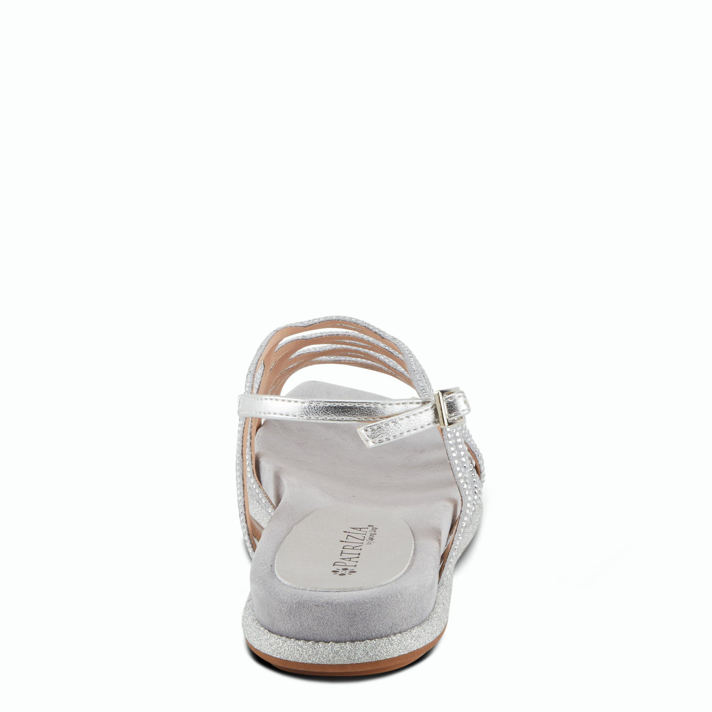 PATRIZIA Women's GLAMGLOSS Flat Sandals Silver EU 38 / US 7.5-8