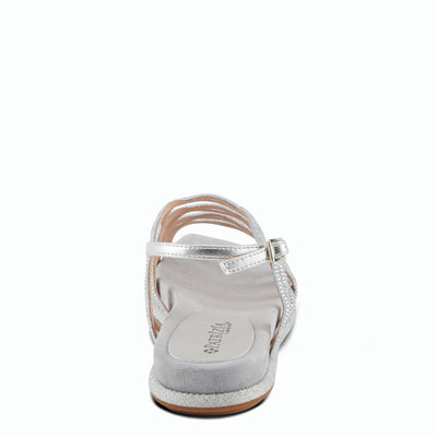 PATRIZIA Women's GLAMGLOSS Flat Sandals Silver EU 38 / US 7.5-8