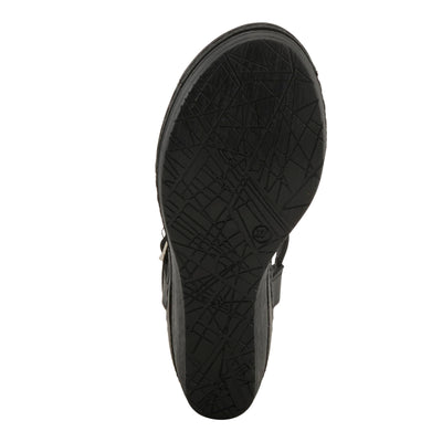 Flexus Natala Slingback Women's Sandal | Sandals for Women with Perforated Upper, Leather Insole and Comfort Wedge Heel,Black EU 40 / US 9