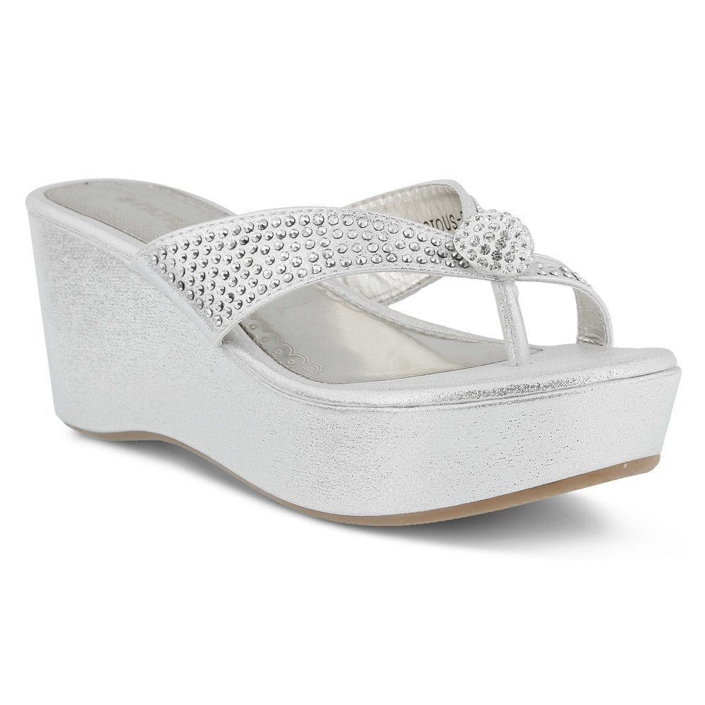 PATRIZIA Women's Luscious Platform Sandal,Silver Manmade,EU 40 M