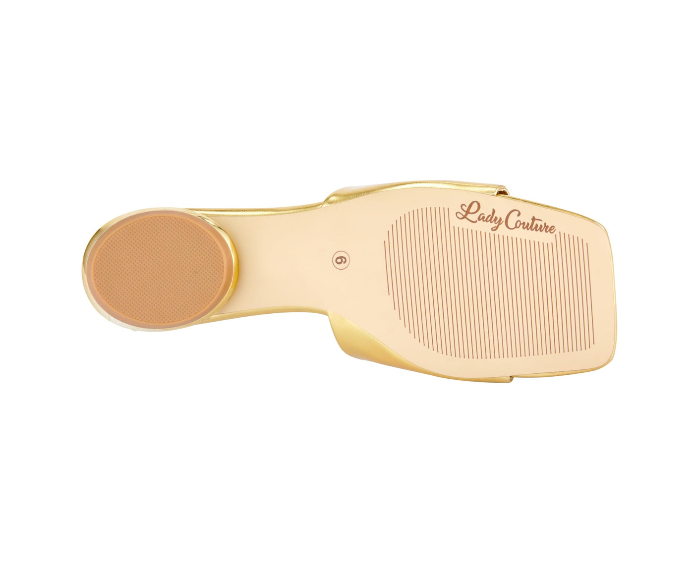 Lady Couture Amore Metallic Jewel Slide, Gold, 6
