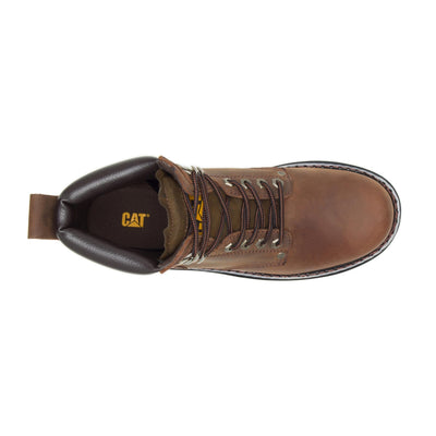 CAT Men's Second Shift Soft Toe Work Boot, Dark Brown, 7.5