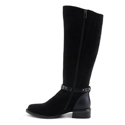 Azura Women's MACHINO Knee-High Boots with Soft Leather, Side Zipper, and Comfortable Block Heel Black EU 41 / US 9.5-10