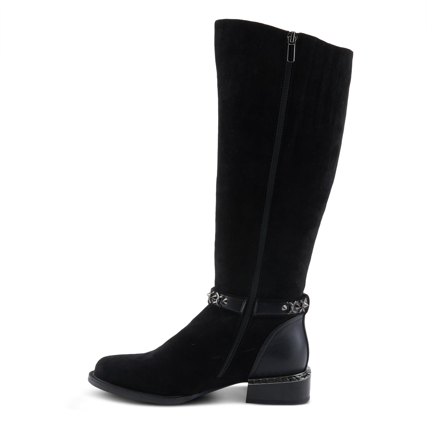 Azura Women's MACHINO Knee-High Boots with Soft Leather, Side Zipper, and Comfortable Block Heel Black EU 36 / US 5.5-6