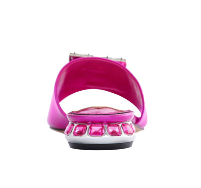 Lady Couture Amore Metallic Jewel Slide, Fuchsia, 6