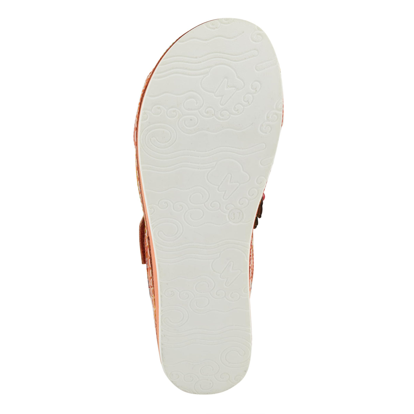 L'Artiste by Spring Step Women's Pillow-Soft Sandal, Peach Multi, 6.5-7