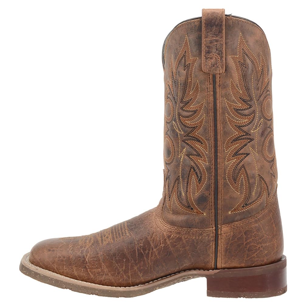 Laredo Mens Durant Graphic Square Toe Casual Boots Mid Calf - Brown - Size 10.5 2E