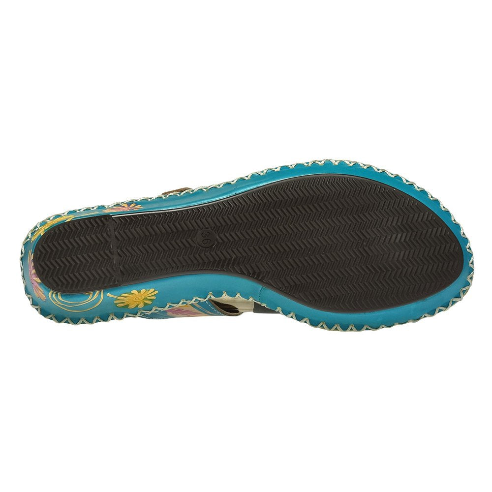 Spring Step L`Artiste Women's Santorini Slide Sandal Turquoise EU 42 / US 10.5-11