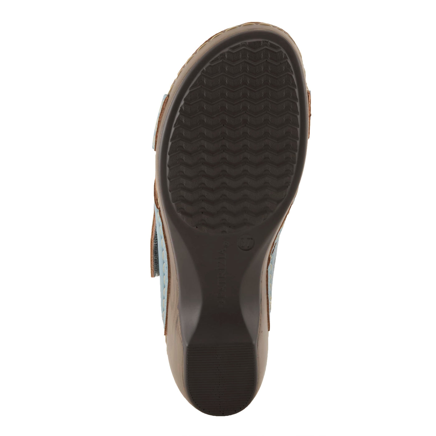 PATRIZIA Women's AURATAY Hook and Loop Demi Wedge Sandals - Cushioned Footbed, Adjustable Fit, Faux Leather Design DENIM BLUE EU 38 / US 7.5-8