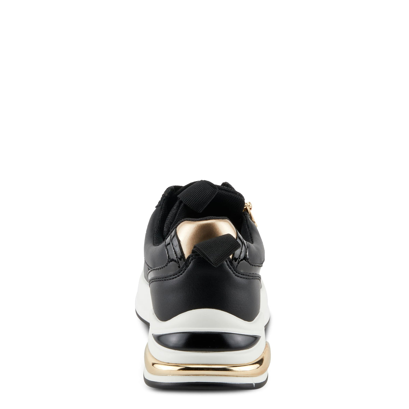 PATRIZIA Women's URSA Platform Sneakers with Sparkling Upper, Gold Metallic Accents, and Comfortable Fit Black EU 40 / US 9