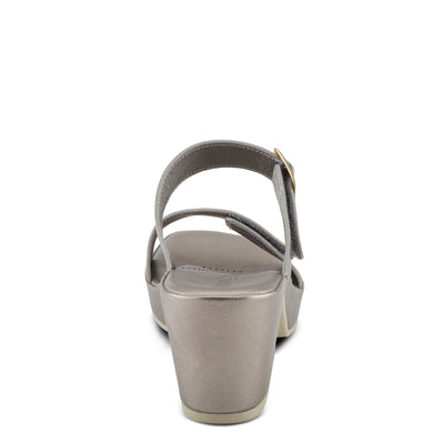 PATRIZIA Women's SANCIA Two Strap Slide Heeled Sandals Pewter EU 40 / US 9