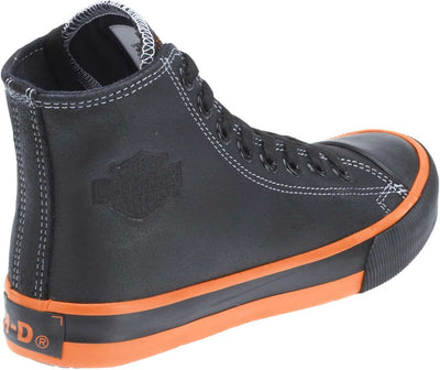 Harley-Davidson Men's Nathan Leather Motorcycle Casual Sneaker Vulcanized, Black, 8.5