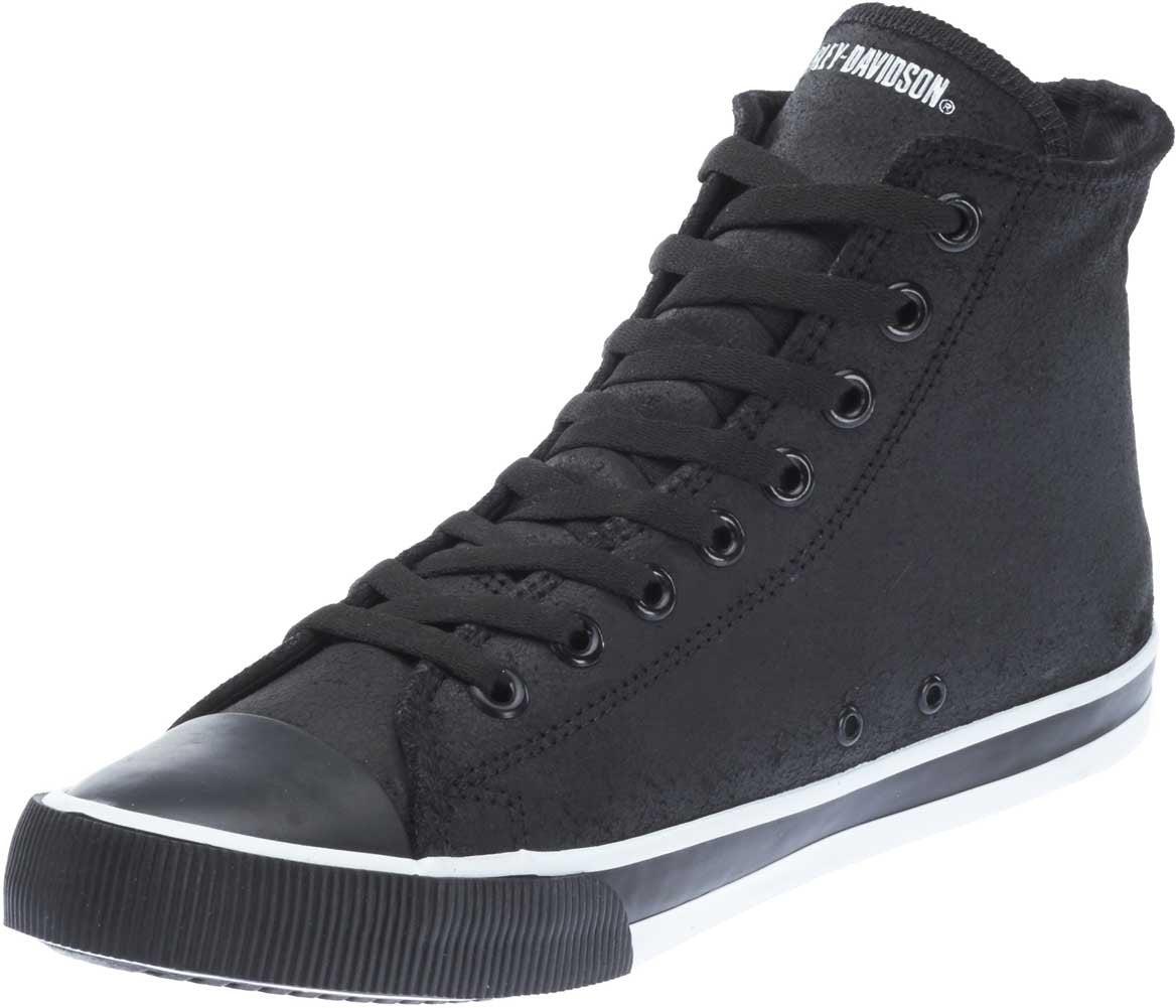 Harley-Davidson Men's Baxter Leather Motorcycle Casual Sneaker, Black/White, 10.5