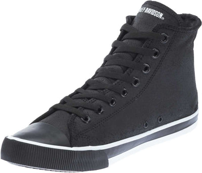 Harley-Davidson Men's Baxter Leather Motorcycle Casual Sneaker, Black/White, 10.5