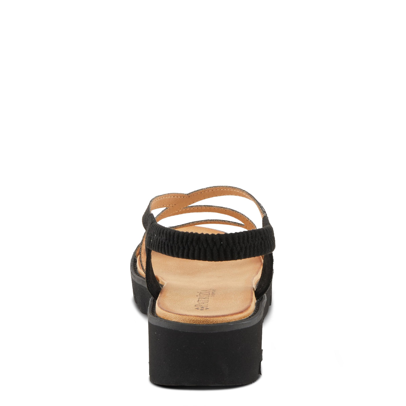 PATRIZIA Women's ZIGGED Zigzag Rhinestone Platform Stretch Back Sandals Black EU 37 / US 6.5-7