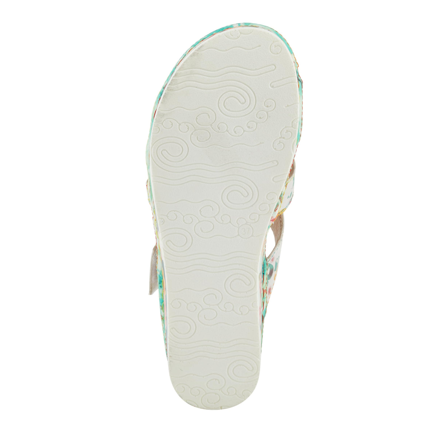 Spring Step L'Artiste Women's CAIMANALA Floral Slide Sandals with Adjustable Closure Mint Green Multi EU 37 / US 6.5-7