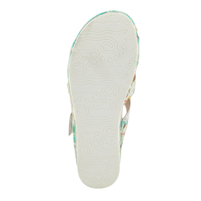 Spring Step L'Artiste Women's CAIMANALA Floral Slide Sandals with Adjustable Closure Mint Green Multi EU 37 / US 6.5-7