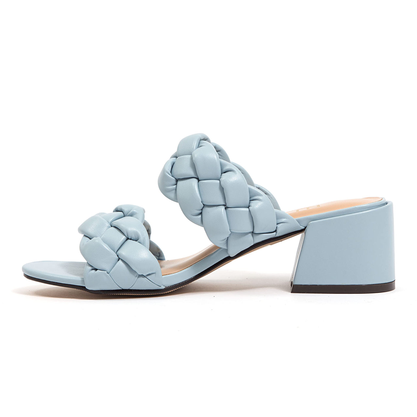 Ninety Union Twist Twisted Tow Band Low Heel Slide Sandal, Blue, 5