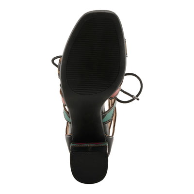 Spring Step L'Artiste Women's Artdeco High Heel Sandal Black Multi EU 40 / US 9