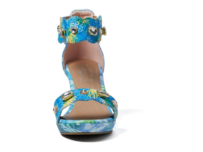 L'Artiste by Spring Step Women's Jewell Sandals, Blue Multi, 9.5-10