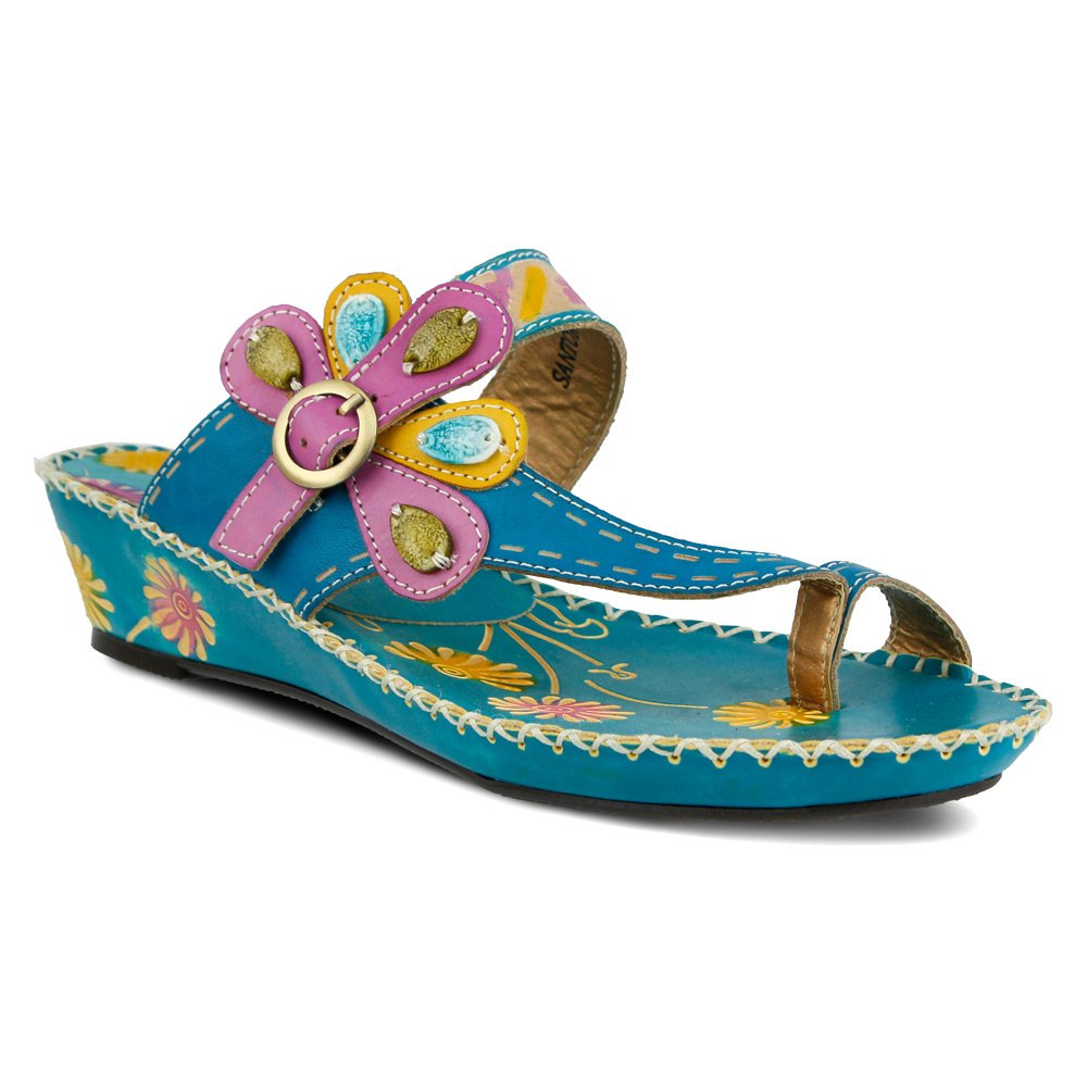 Spring Step L`Artiste Women's Santorini Slide Sandal Turquoise EU 42 / US 10.5-11