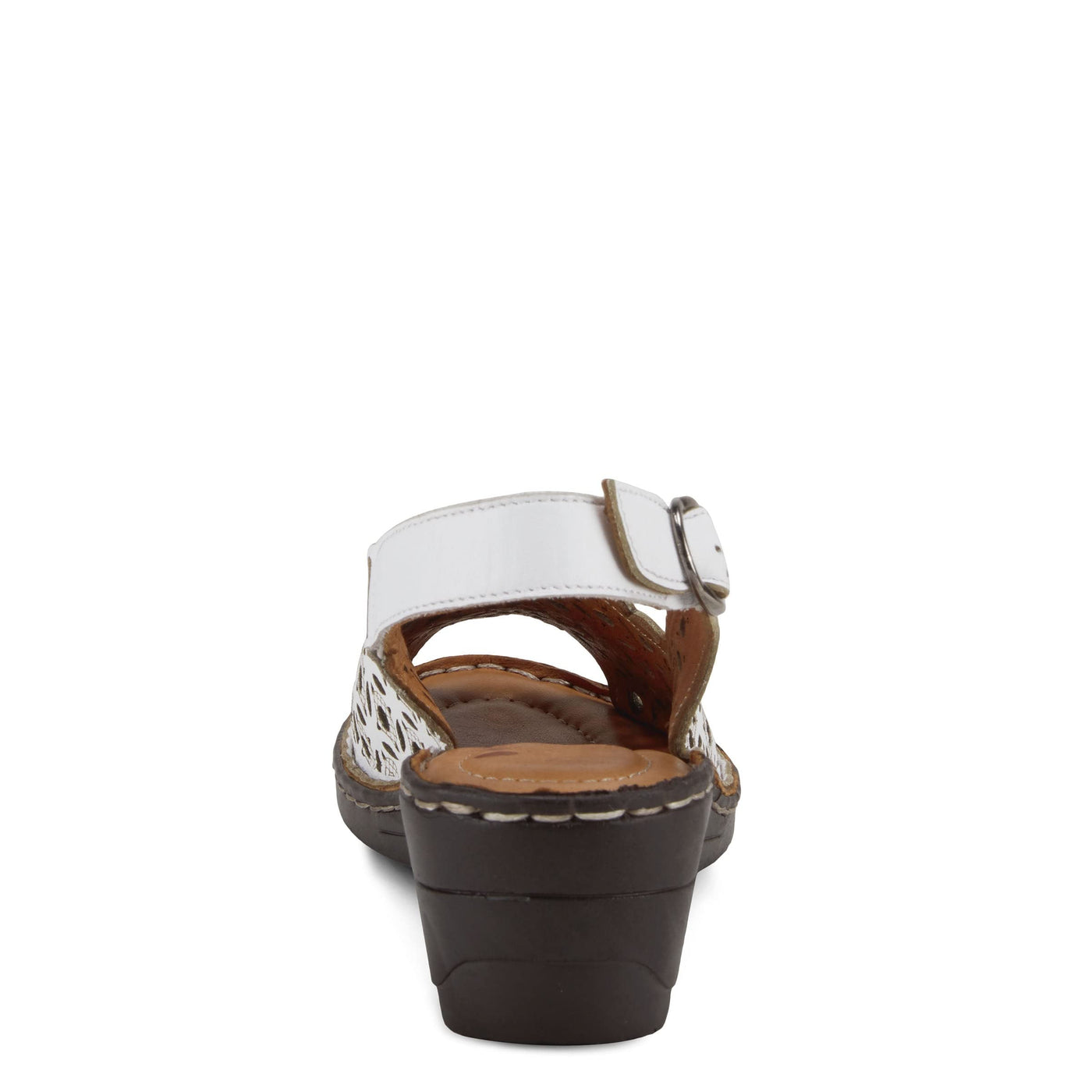 Spring Step Women's Belizana Wedge Sandal, White Leather, 9
