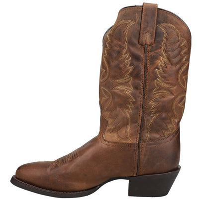 Laredo Dan Post Tan Birchwood R Toe Mens Western Boots 68452, Tan, 9D