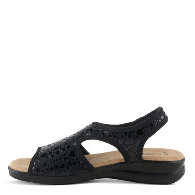 Flexus Nyaman Pindott Slingback Sandals for Women | Lightweight, Adjustable and Iridescent Women's Footwear for All Day Comfort, Made in Italy BLACK EU 38 / US 7.5-8