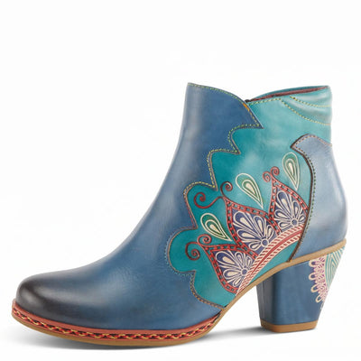 Spring Step L`Artiste Women's Zamihi Leather Bootie Blue EU 39 / US 8.5