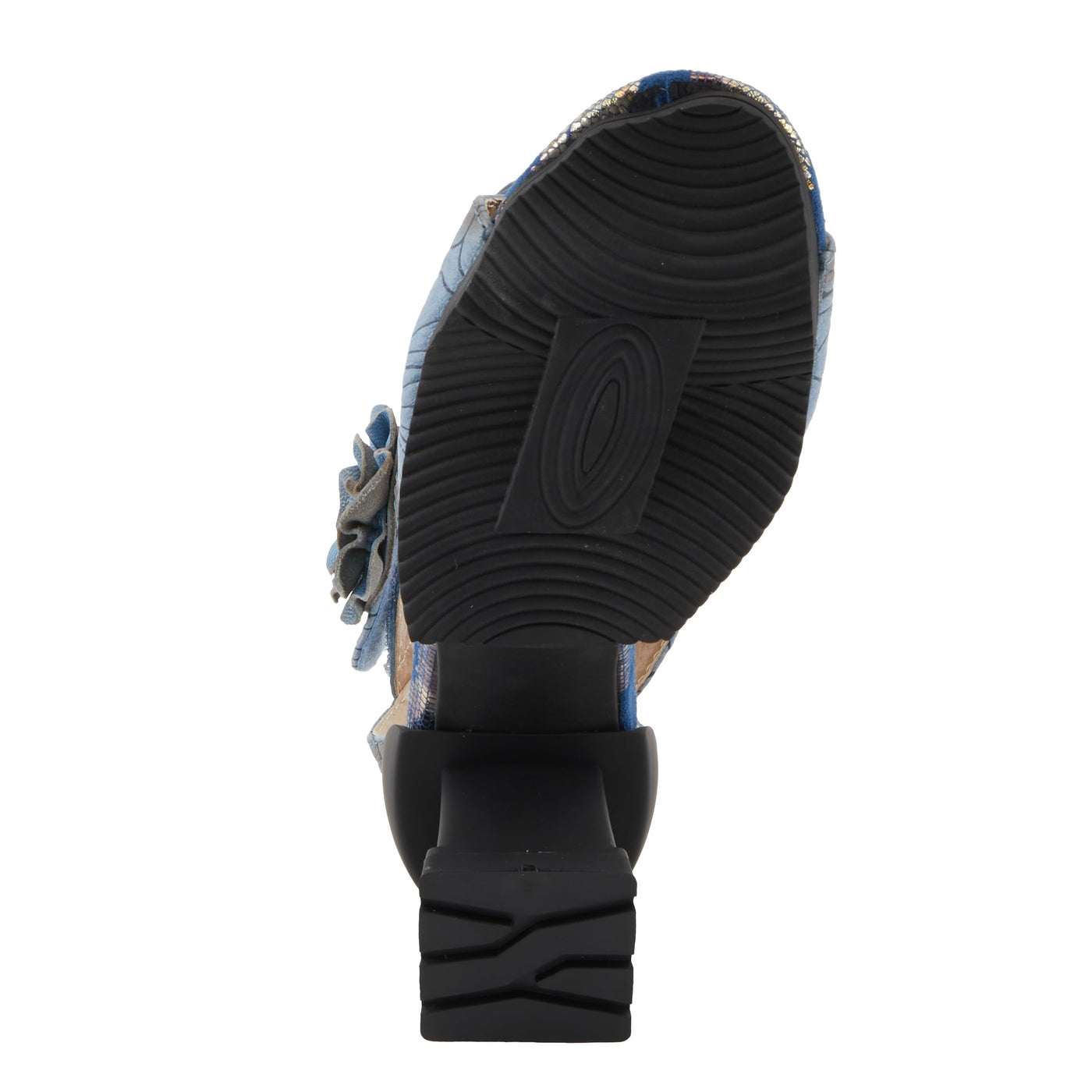 Spring Step L'Artiste Women's SUPERCOOL Heeled Sandals - Embossed Design, Hook and Loop Closure Blue EU 39 / US 8.5