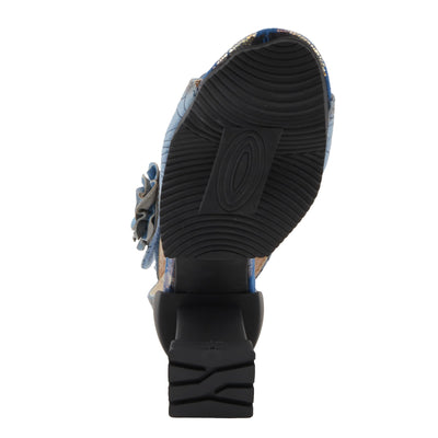 Spring Step L'Artiste Women's SUPERCOOL Heeled Sandals - Embossed Design, Hook and Loop Closure Blue EU 39 / US 8.5