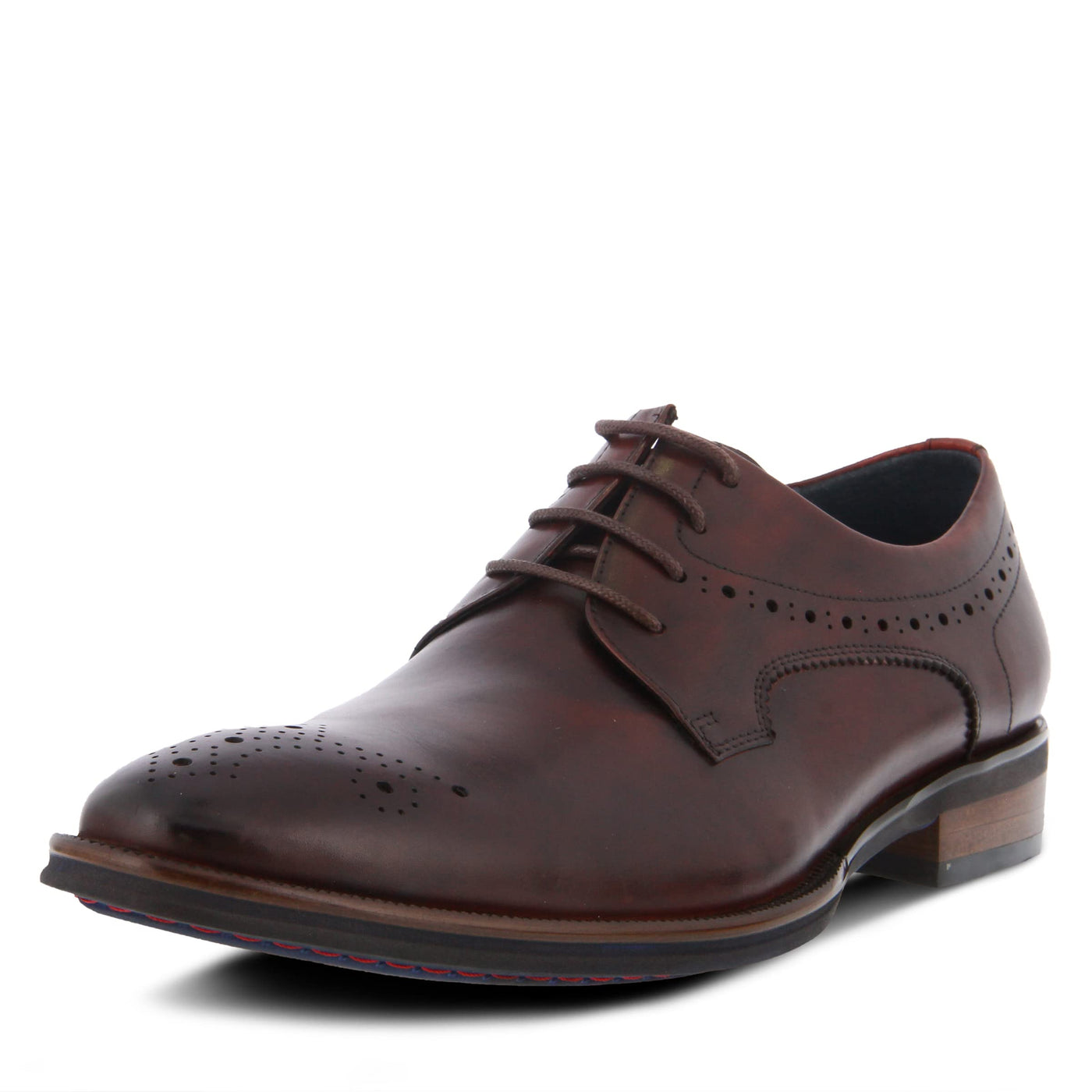 Spring Step Men's Charlie Leather Lace-Up Wingtip Shoe Cabernet