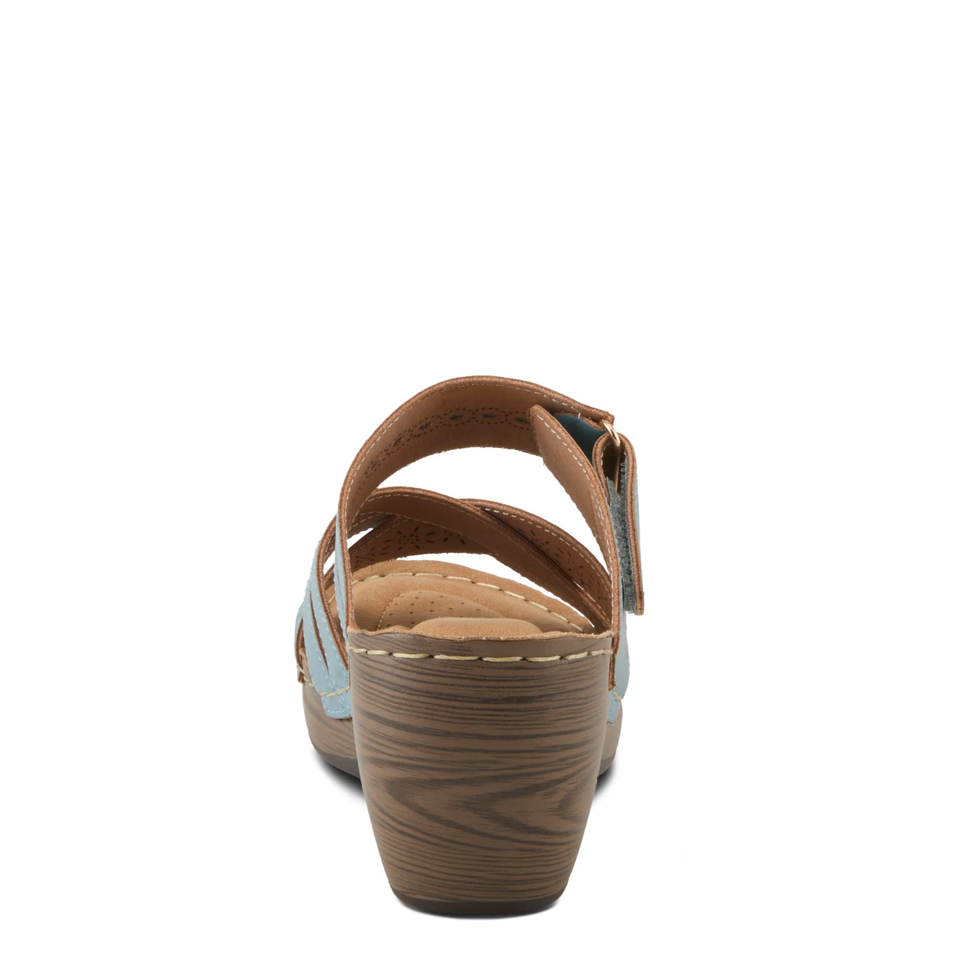 PATRIZIA Women's AURATAY Hook and Loop Demi Wedge Sandals - Cushioned Footbed, Adjustable Fit, Faux Leather Design DENIM BLUE EU 38 / US 7.5-8