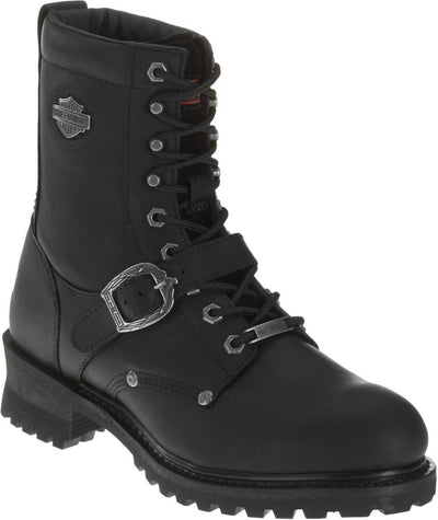 HARLEY-DAVIDSON FOOTWEAR Men's Faded Glory Leather Motorcycle Casual Boot, Black, 8.5 Wide US